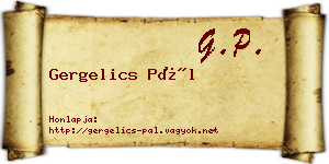 Gergelics Pál névjegykártya